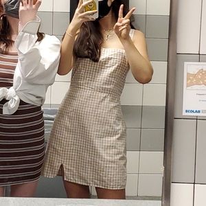 Abercrombie Beige Plaid Dress